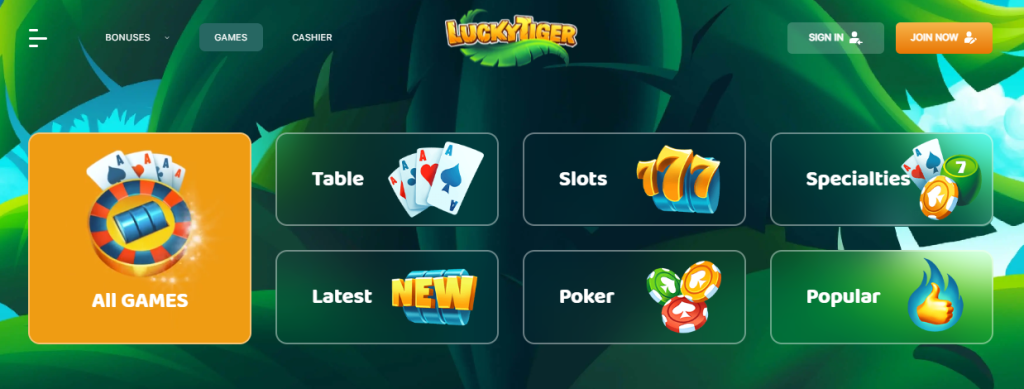 Lucky Tiger Casino games