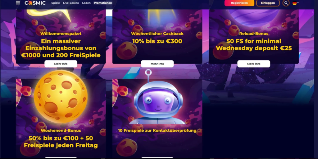 Cosmic Slot Casino review and rating 4